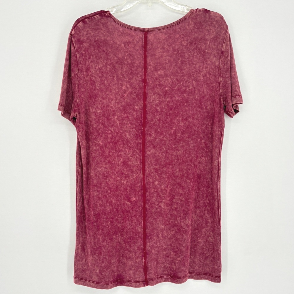 Texas A&M Aggies Acid Wash V-Neck T-Shirt Womens Maroon Medium - Picture 4 of 6